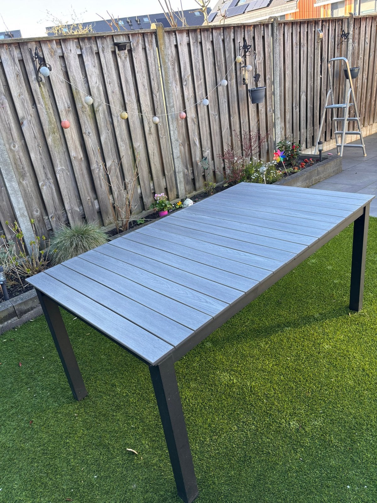 Moderne tuintafel 170x95x78cm, Ophalen of Verzenden, Gebruikt, Rechthoekig, Metaal