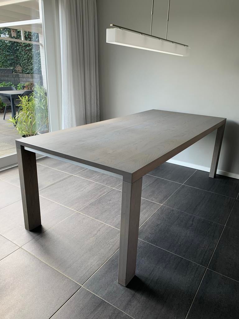 Eiken soft grey eettafel, Huis en Inrichting, Tafels | Eettafels, Ophalen, Gebruikt, Eikenhout, 200 cm of meer