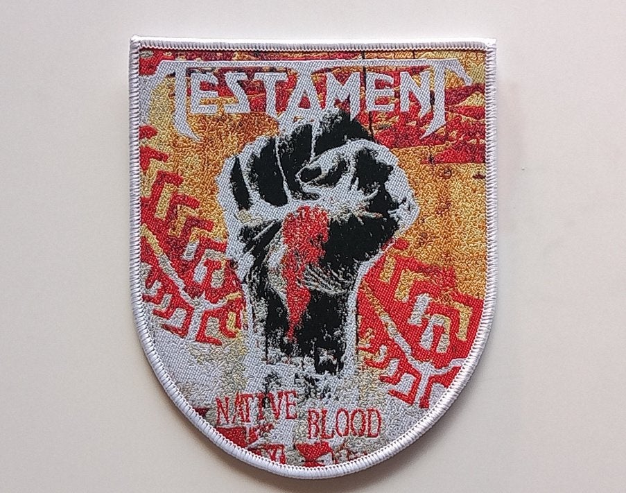 Testament mooie native blood limited edition patch t63 metal, Ophalen of Verzenden, Nieuw, Kleding