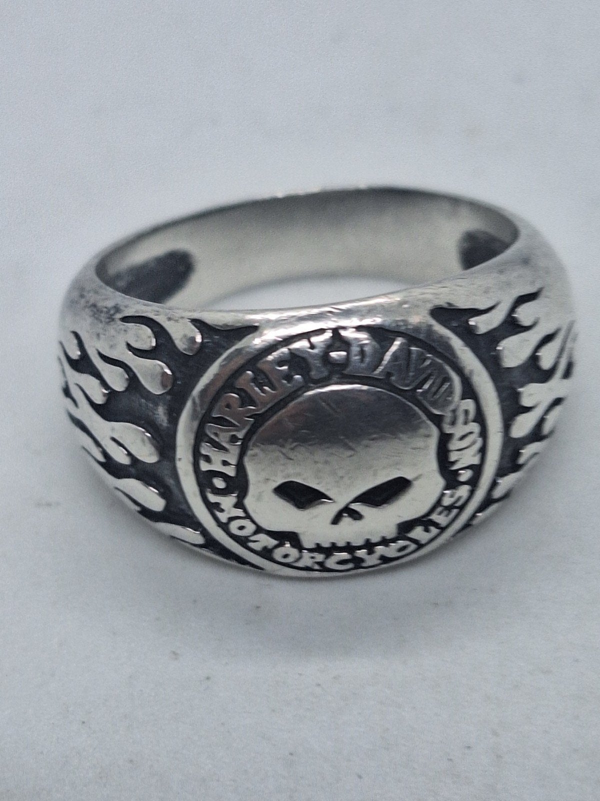 925 Zilveren Harley Davidson Ring Maat 21.5 Heren, Sieraden, Tassen en Uiterlijk, Ringen, Ophalen of Verzenden