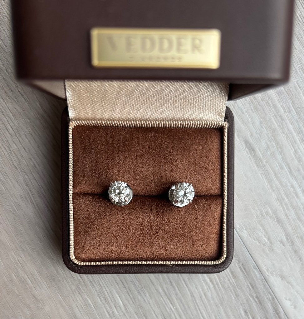 Vedder Diamonds Luxe Ronde Diamanten Oorbellen (Paar), Overige materialen, Nieuw, Ophalen of Verzenden, Knopjes of Stekers