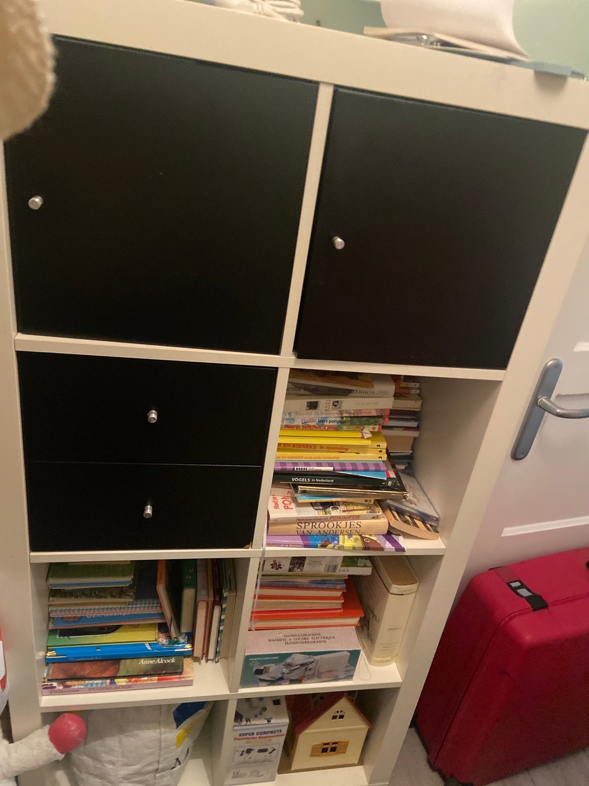 IKEA Kallax kast met deuren en lades, Overige materialen, Gebruikt, 100 tot 150 cm, Met lade(s)