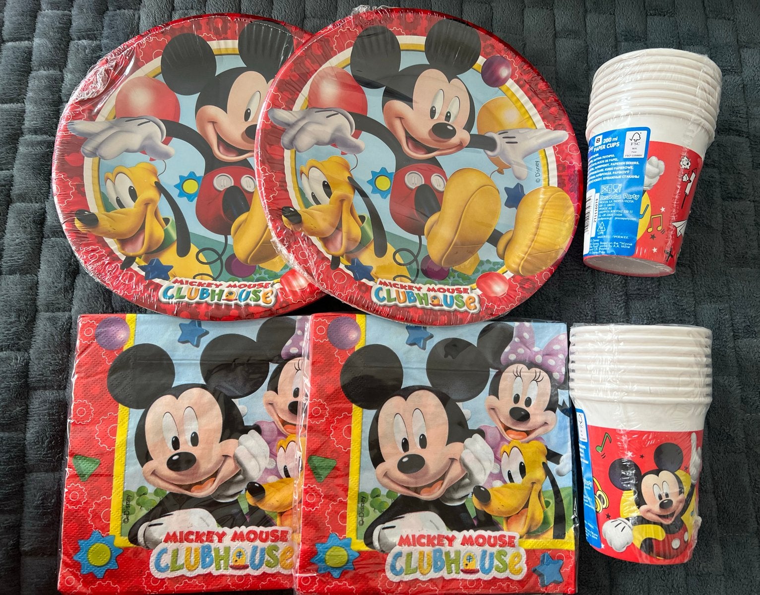 Mickey Mouse Feestpakket - Borden, bekers en servetten, Ophalen of Verzenden, Nieuw, Feestartikel, Verjaardag