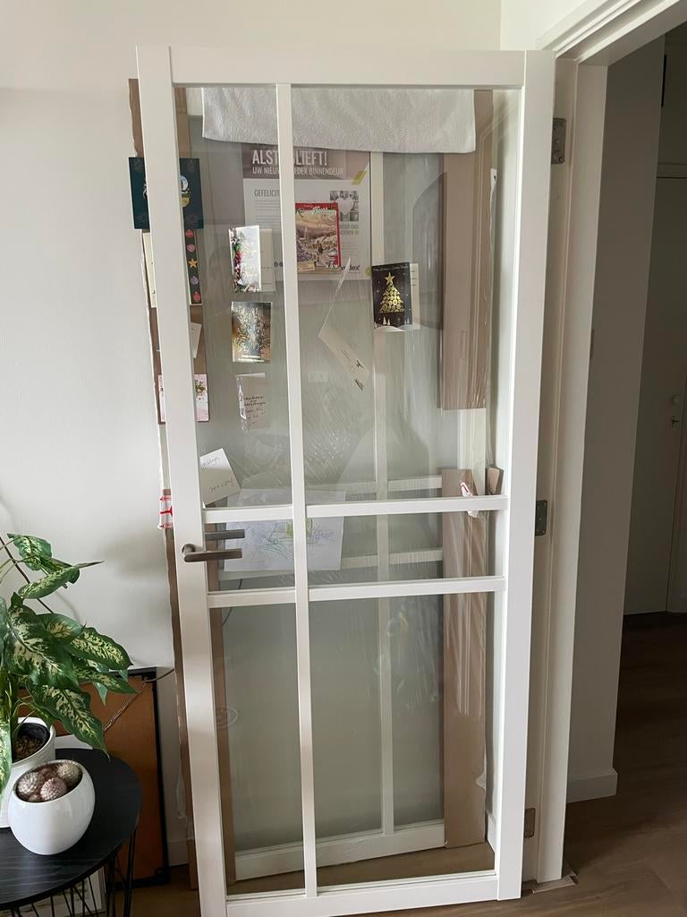 Arne & Bodil binnendeur ABE105 blank glas - stomp 201/83, Doe-het-zelf en Verbouw, Deuren en Horren, Ophalen, 80 tot 100 cm, Binnendeur