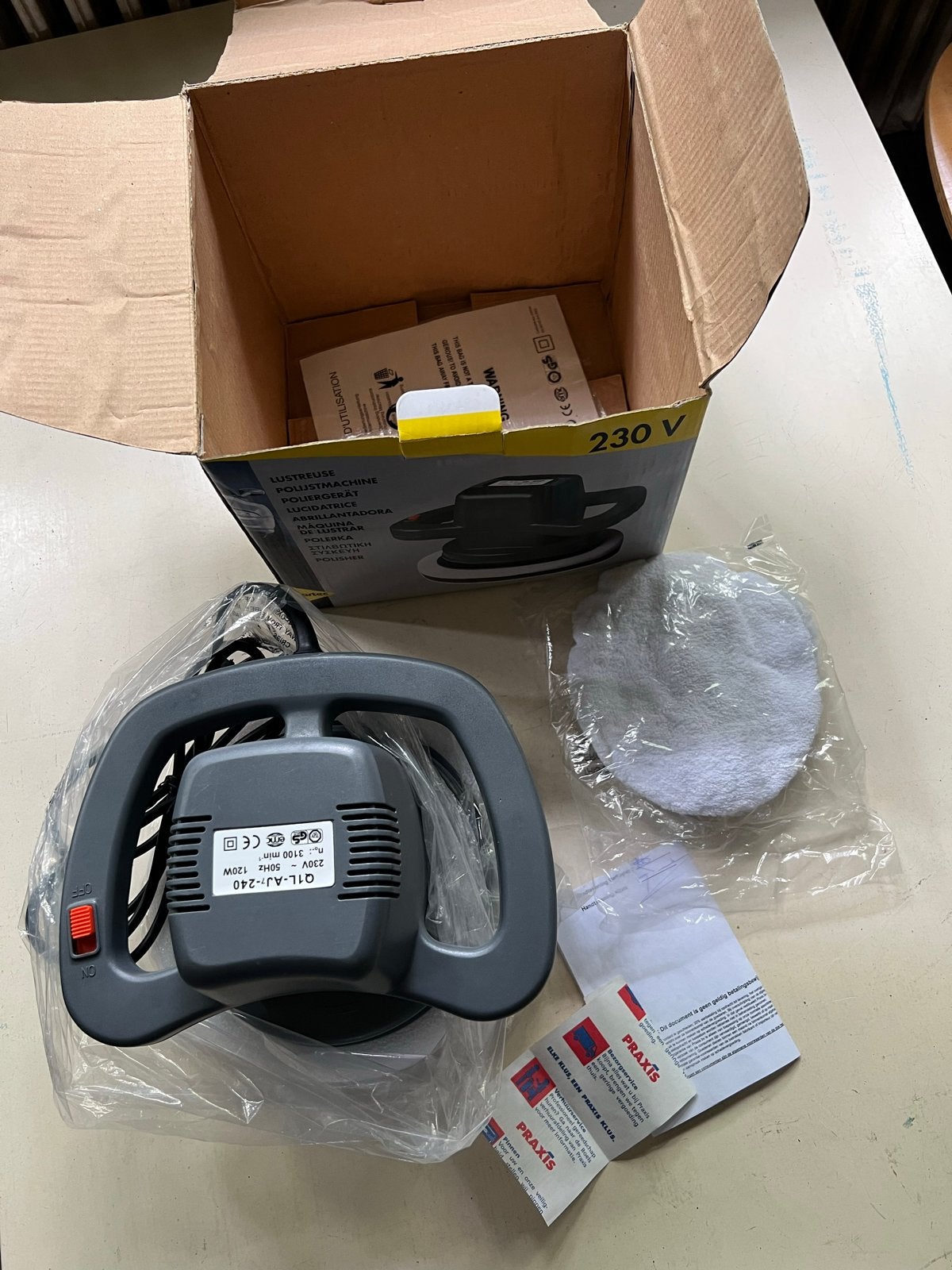 Praxis Q1L-AJ-240 Polijstmachine 120W, Ophalen, Nieuw, Minder dan 600 watt, Overige typen