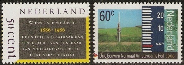 Nederland 1345-1346 serie wetboek, landmeter., Verzenden, Postfris