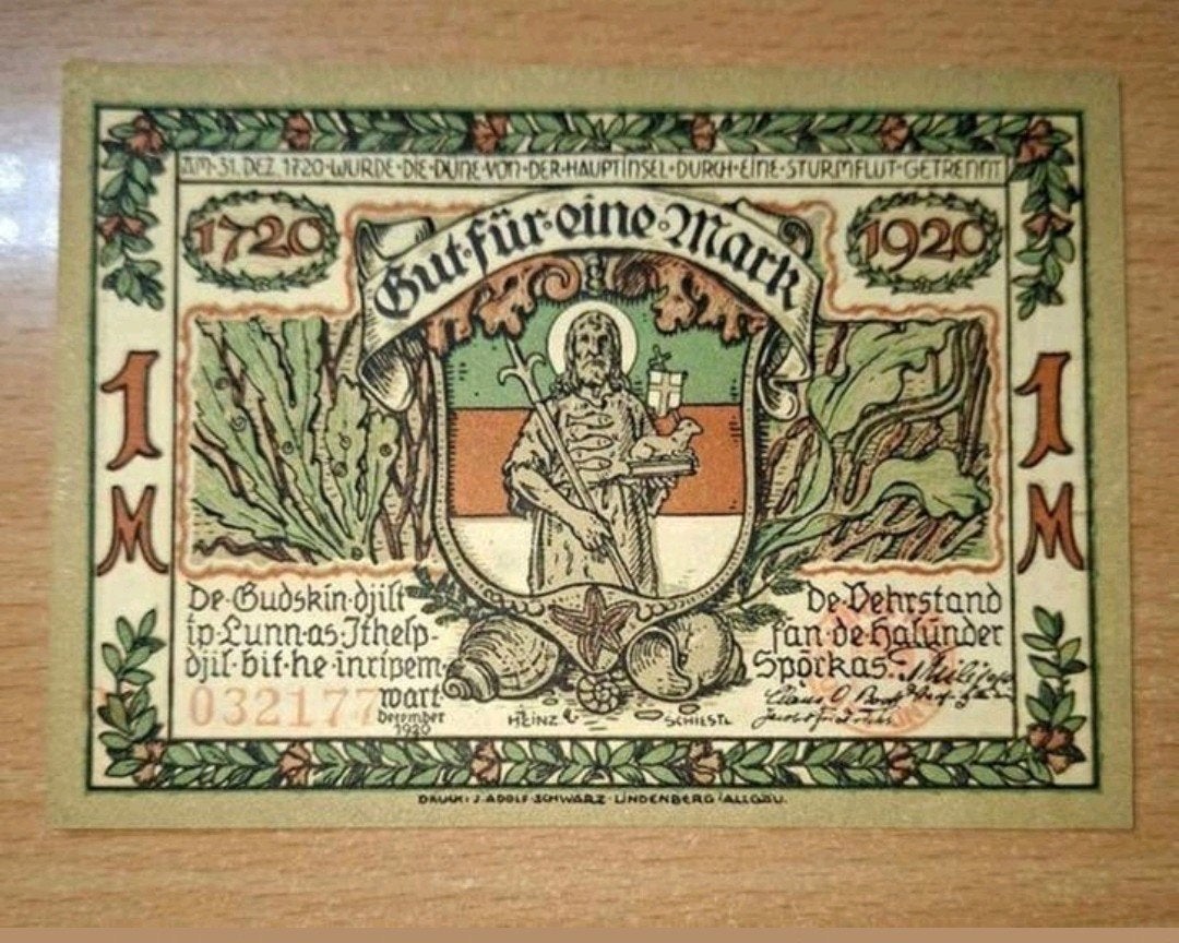 Duits Notgeld Helgoland Noodgeld, Ophalen of Verzenden, Duitsland