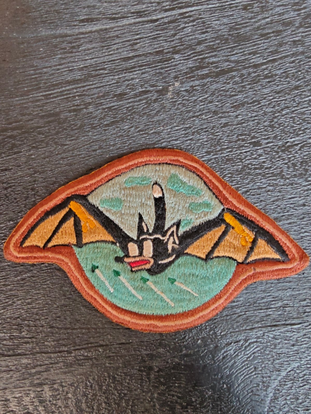 USN VT-5 WWII Winged Bat Torpedo Squadron Patch .. jaren 70, Ophalen of Verzenden, Luchtmacht, Amerika, Embleem of Badge