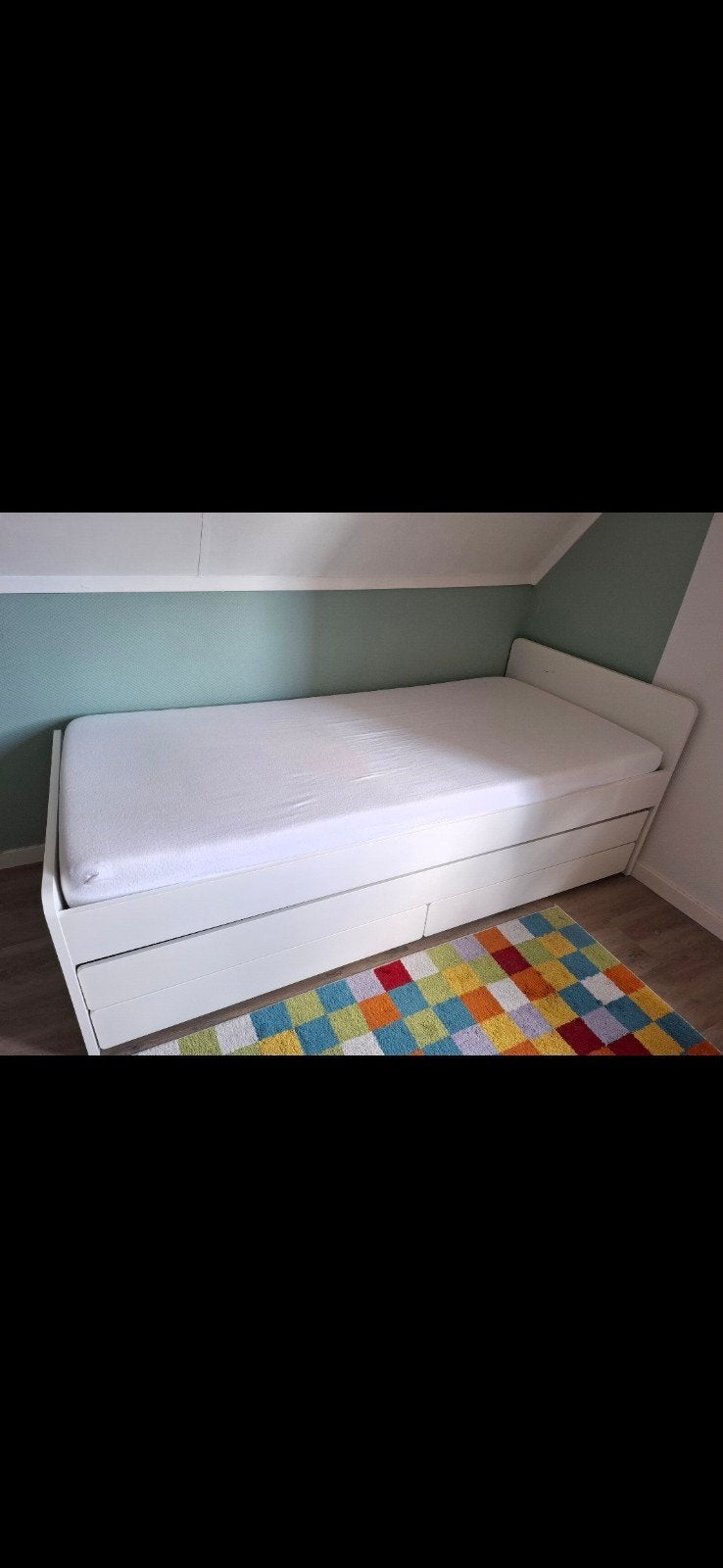 Släkt bed, Ophalen, Gebruikt, 90 cm, Eenpersoons