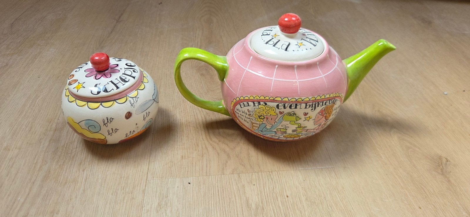 Blond Amsterdam theepot en suikerpot, Ophalen of Verzenden, Zo goed als nieuw