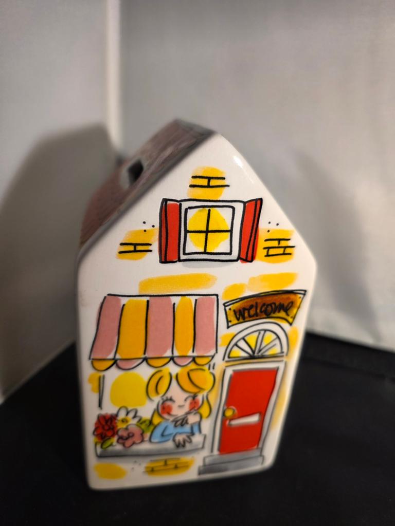 Blond Amsterdam Spaarpot Huisje - Home Sweet Home, Ophalen of Verzenden, Steen, Aardewerk of Keramiek, Object of Gebouw