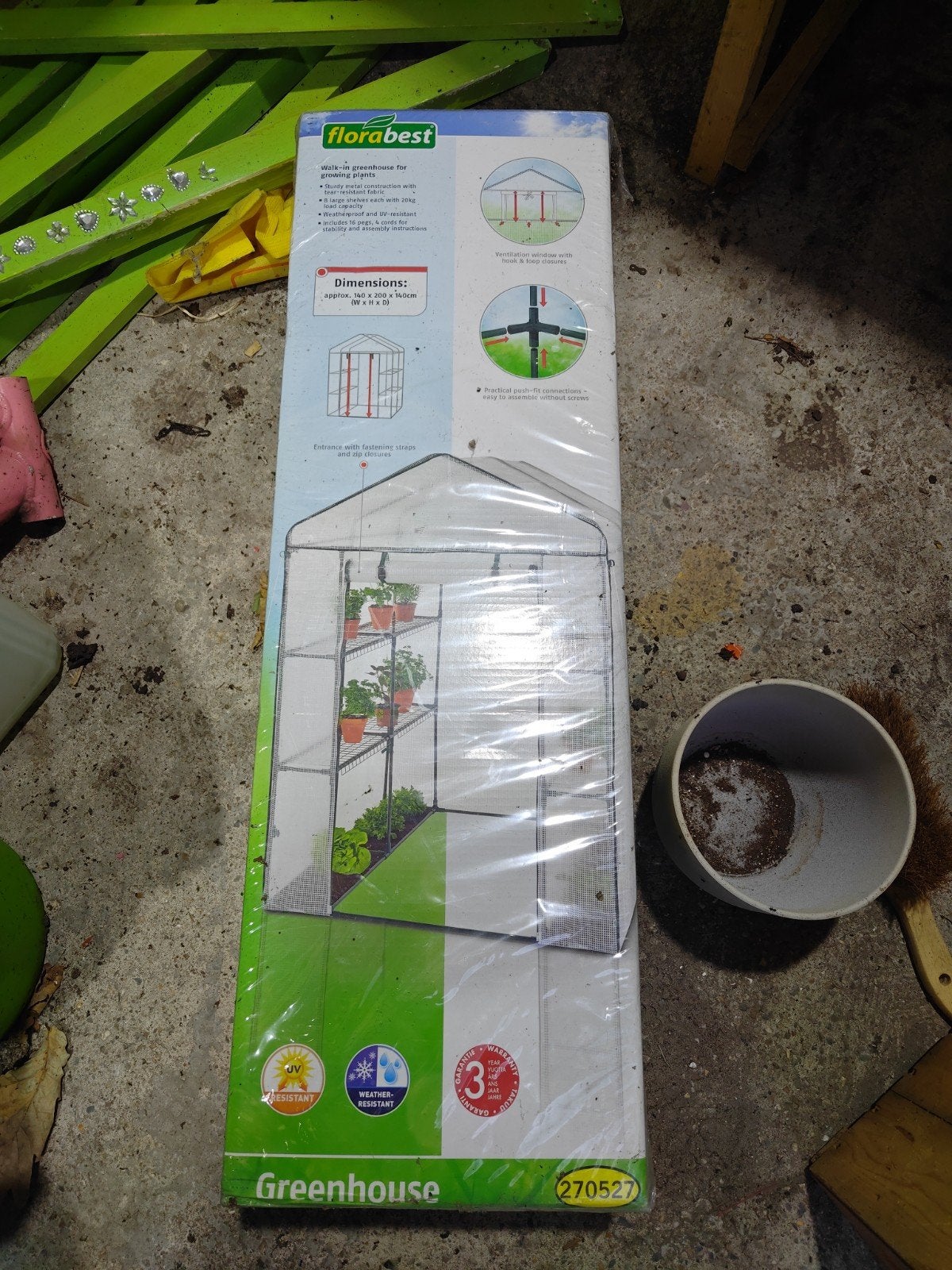 Nieuwe Florabest Kas (Lidl) - Ongebruikt in verpakking, Tuin en Terras, Kassen, Staal, Folie, Ophalen of Verzenden, Kweekkas