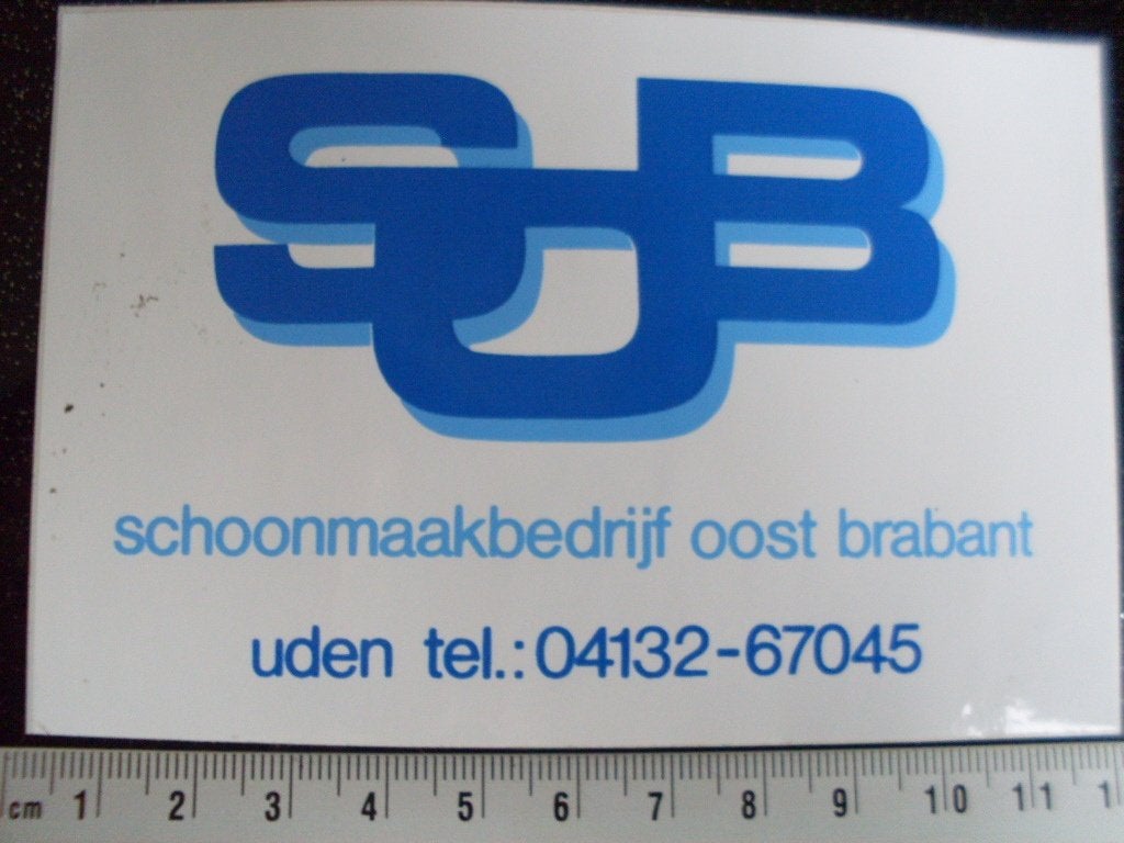 sticker schoonmaakbedrijf oost brabant uden logo SOB, Verzenden, Zo goed als nieuw, Bedrijf of Vereniging