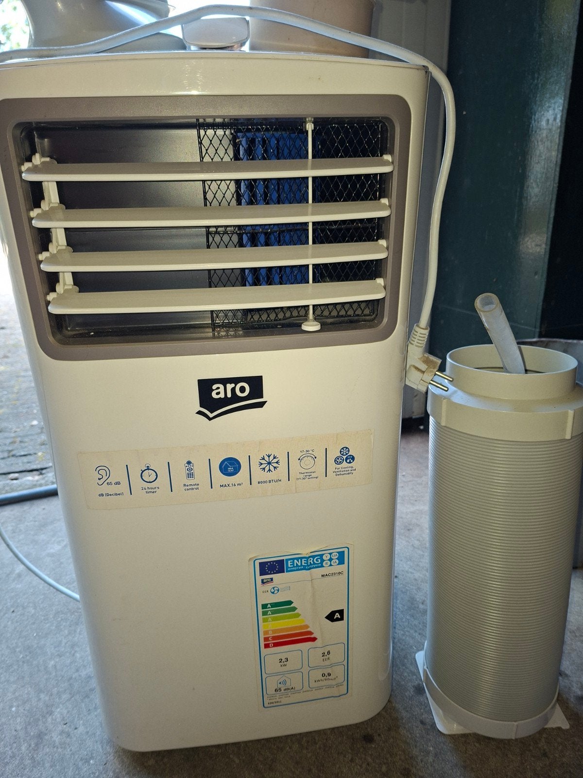 Mobiele airco ARO 8000 BTU/u - Koel en Ontvochtig, Witgoed en Apparatuur, Ophalen, Gebruikt, Minder dan 60 m³, Timer