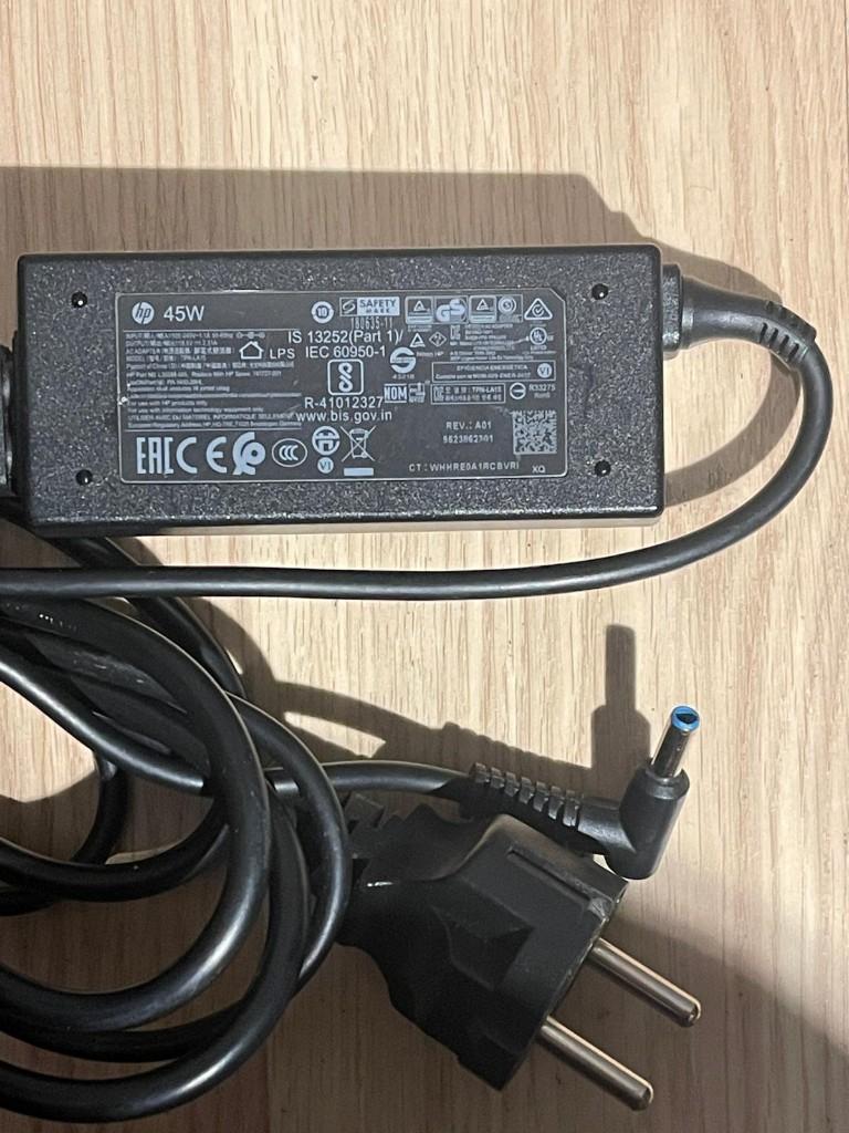 HP 45W adapter met blauwe HP Smart Pin plug (4.5x3.0mm), Ophalen, Gebruikt, HP Adapter