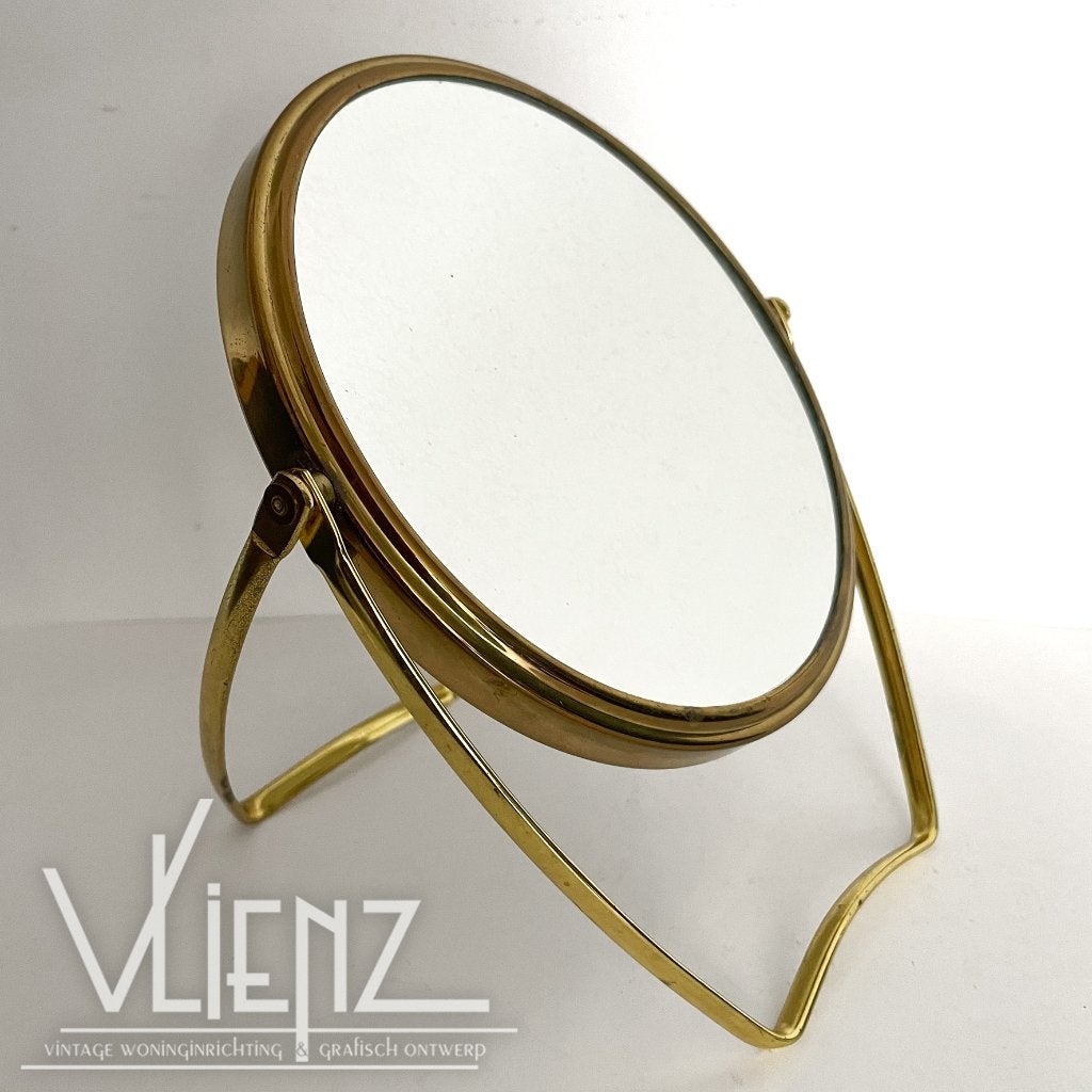 Midcentury, vintage messing Frasco make-up spiegel, scheer, Verzamelen, Retro, Huis en Inrichting, Ophalen of Verzenden