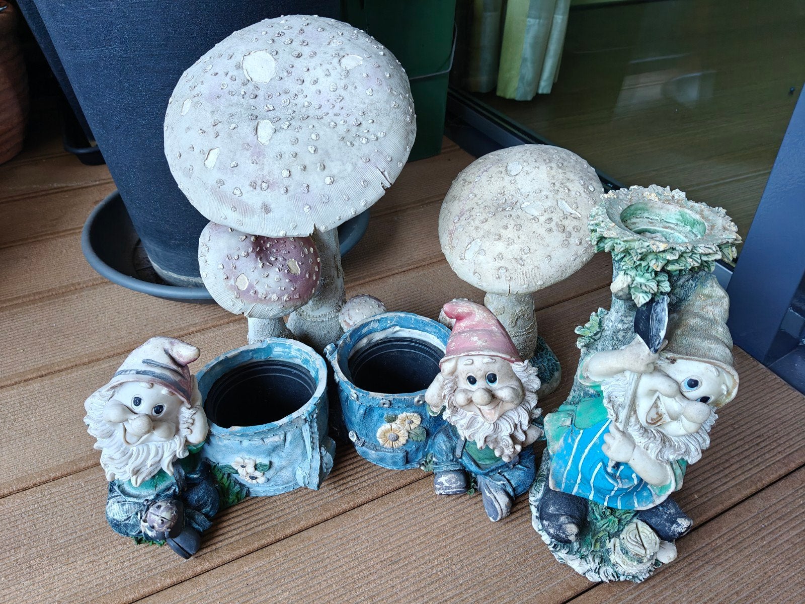 Tuindecoratie: Kabouters en paddenstoelen set, Tuin en Terras, Tuinbeelden, Ophalen