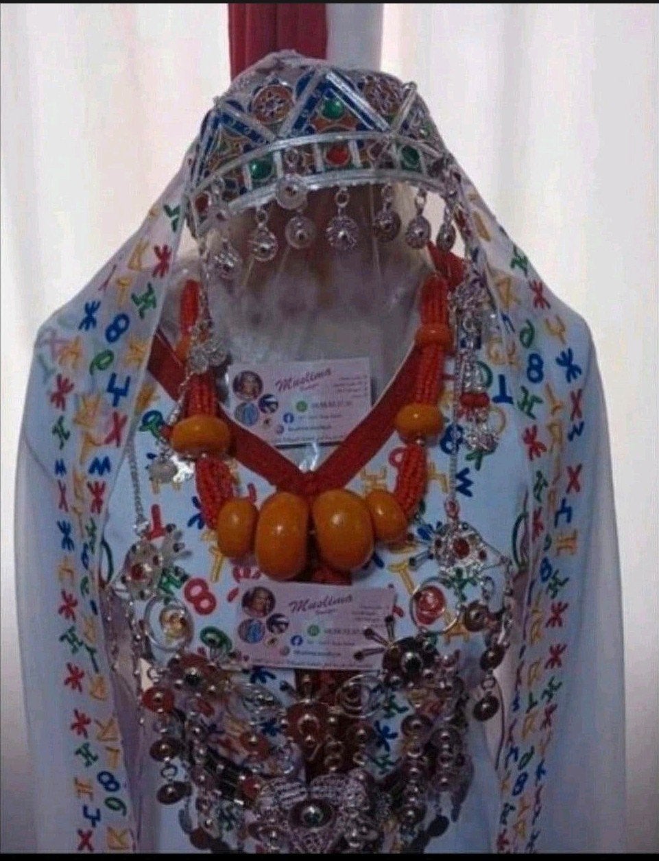 Prachtige Amazigh Jurk Traditionele Marokkaanse Kleding, Maat 38/40 (M), Wit, Nieuw, Ophalen of Verzenden