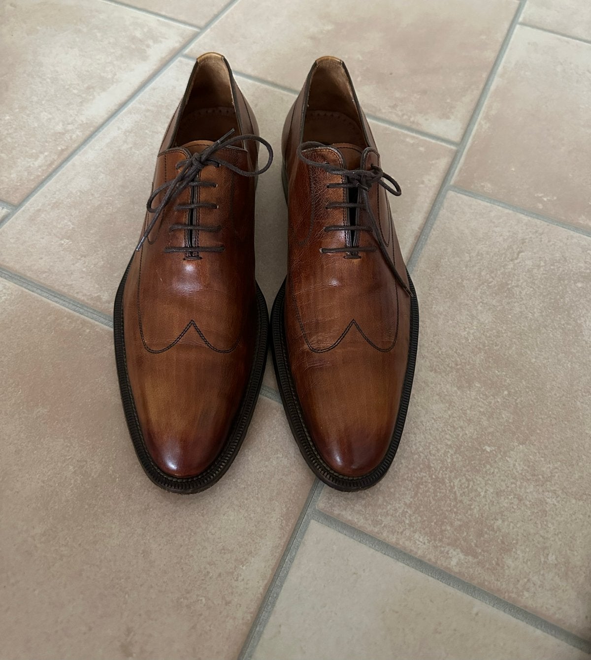 Magnanni Nette Schoenen - Cognac Leer - Maat 45, Kleding | Heren, Schoenen, Bruin, Ophalen of Verzenden, Zo goed als nieuw, Veterschoenen