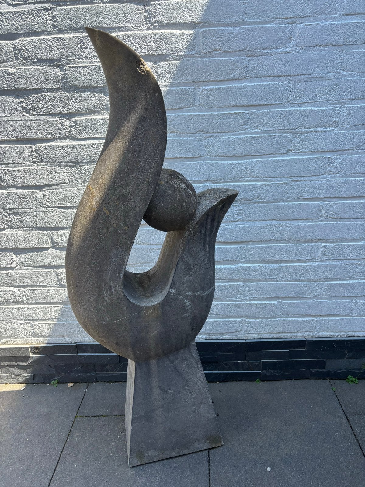 Abstracte stenen sculptuur - Modern tuinbeeld, Ophalen, 50 - 100 cm, Beeld, Abstract