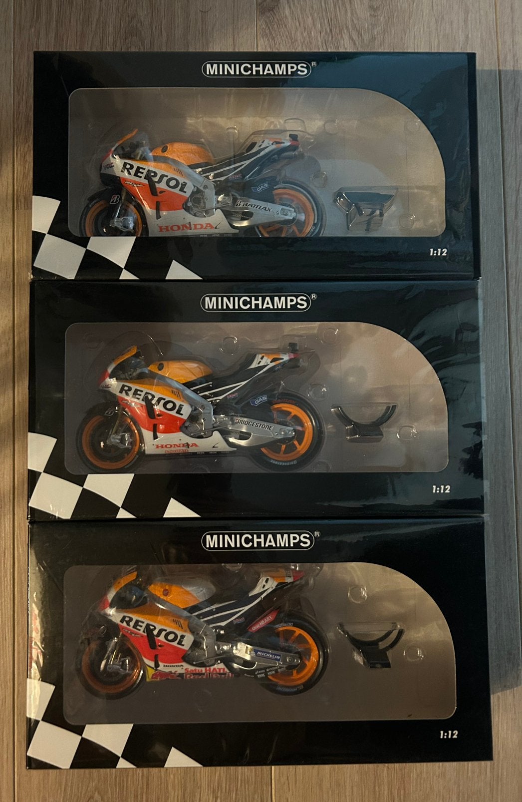 Minichamps MotoGP 1/12 Honda RC213V Pedrosa Repsol, Ophalen of Verzenden, Zo goed als nieuw, 1:9 t/m 1:12, Motor
