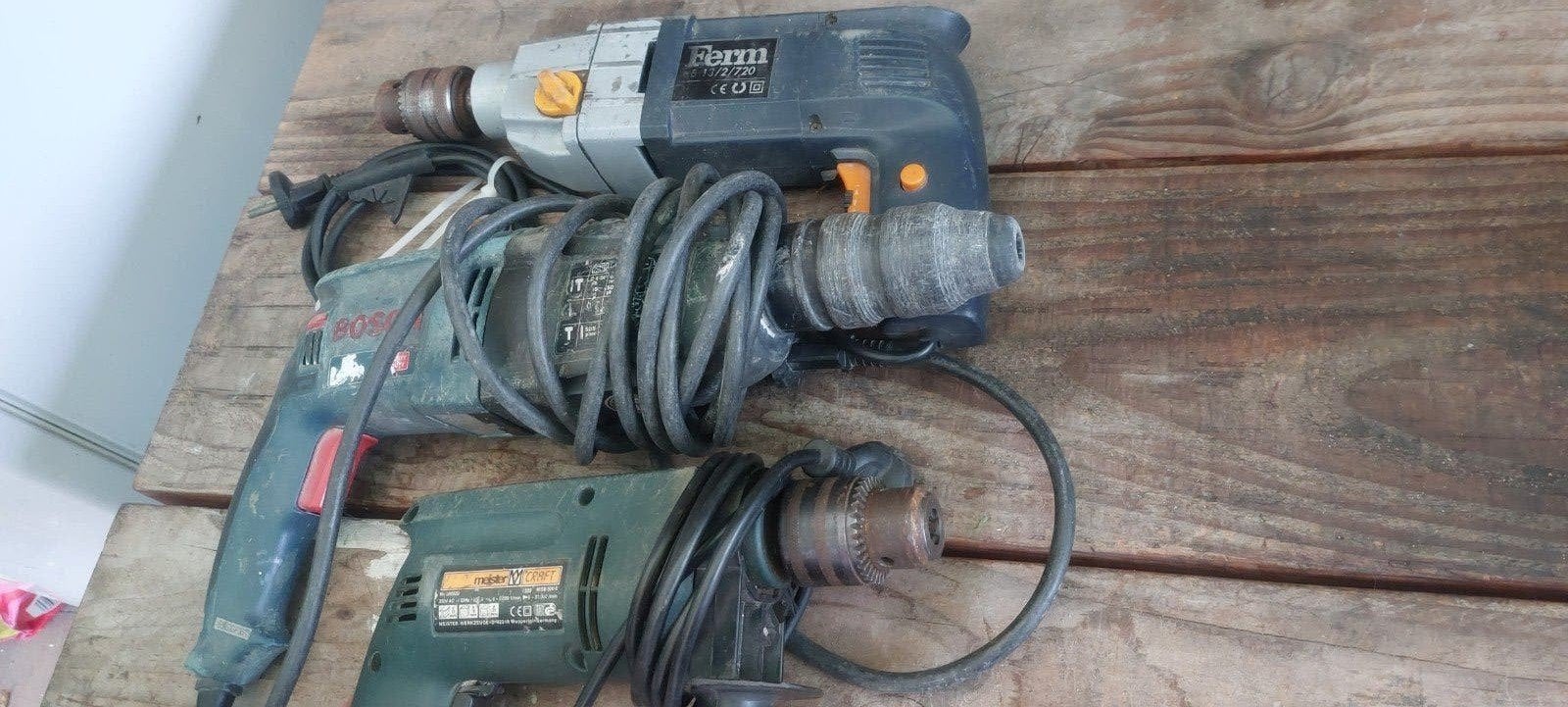 Boormachines - Ferm, Meister Craft, Bosch € 50,-'vastj, Ophalen, Boor- en/of Breekhamer, Klopboormechanisme, Gebruikt