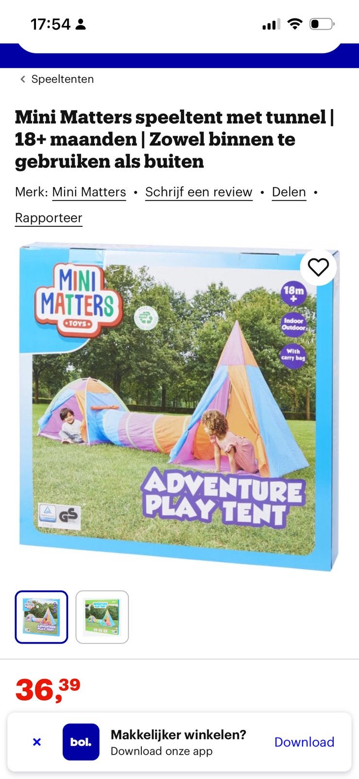 Tent voor de kinderen zi geod als. Nieuw, Tickets en Kaartjes, Eén persoon
