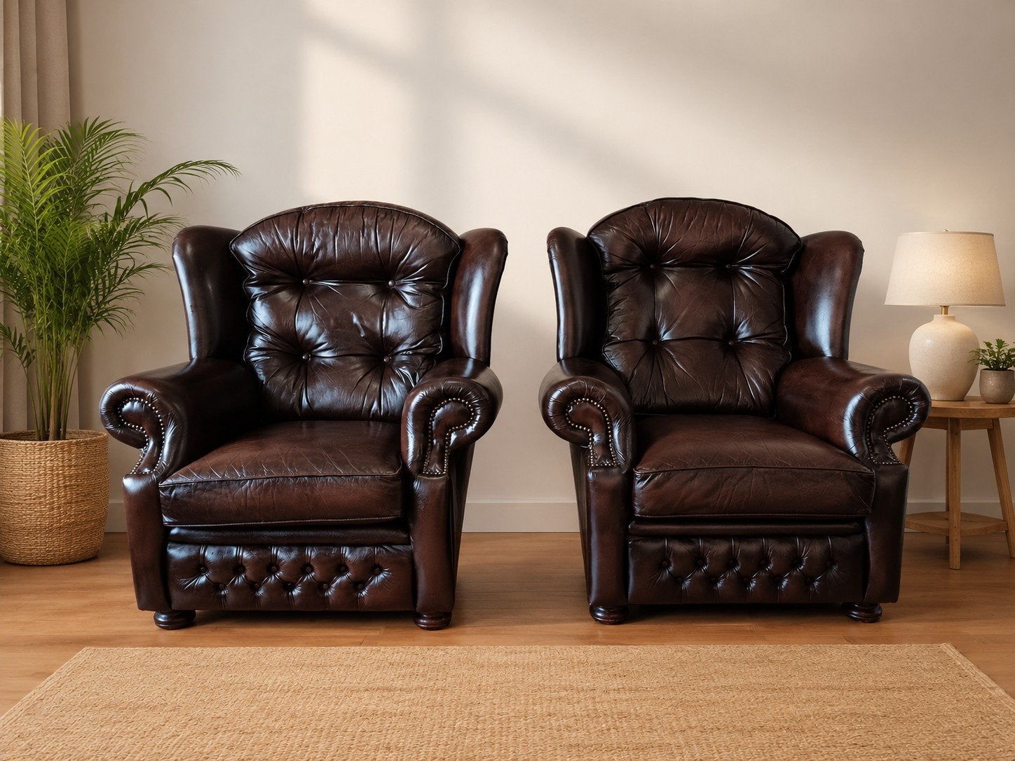 Chesterfield fauteuils, Huis en Inrichting, Ophalen, Gebruikt, Chesterfield, 75 tot 100 cm