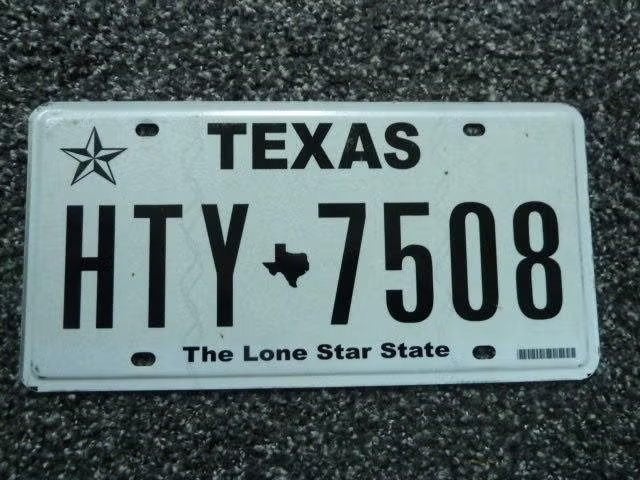 Kentekenplaat licenseplate Texas Lone Star State no. 9 USA, Verzamelen, Verzenden, Gebruikt, Auto's