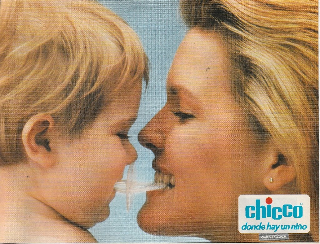 Retro reclame 1989 Chicco baby flesjes  schattig jongetje, Verzenden, Overige typen