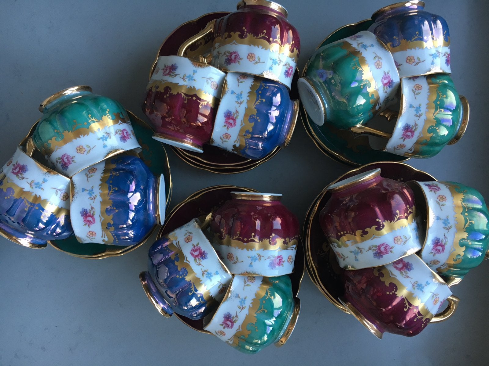 15 Antieke Ohashi China Kopjes en Schotels - 1932, Antiek en Kunst, Antiek | Servies los, Ophalen