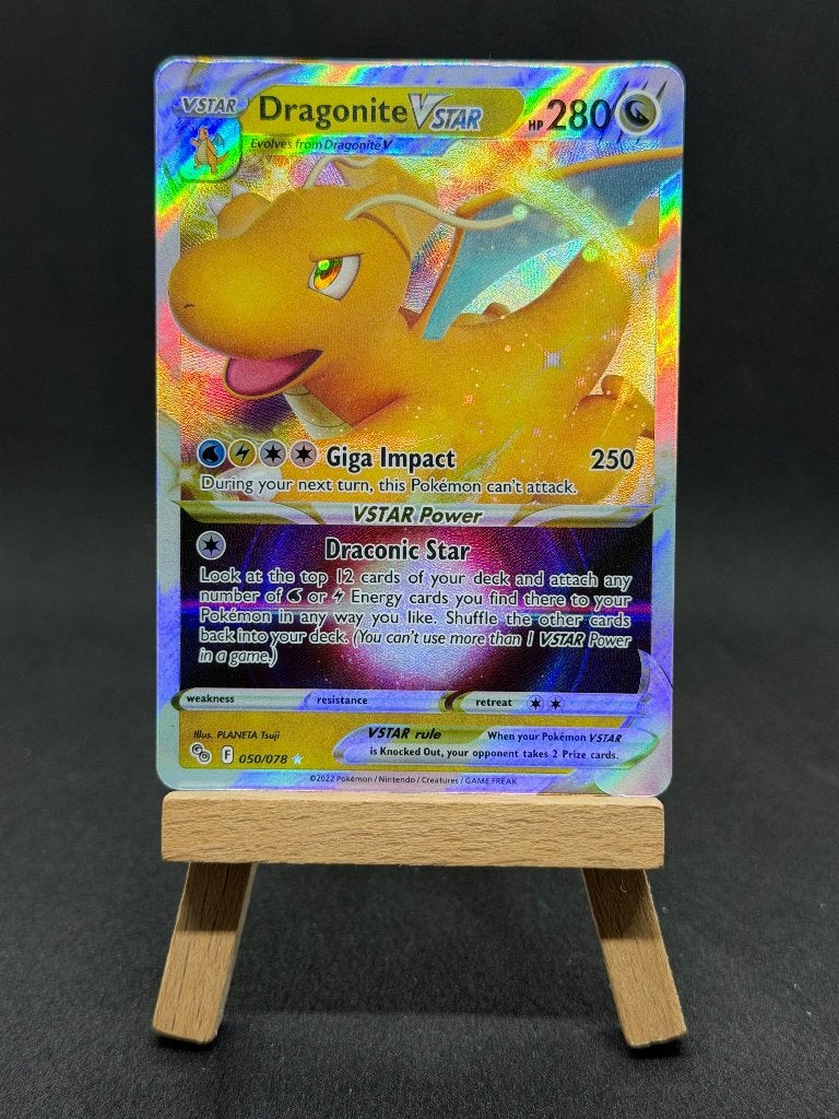 Pokémon TCG Dragonite VSTAR PGO 50 | Rare Holo VSTAR, Ophalen of Verzenden, Zo goed als nieuw, Losse kaart, Foil