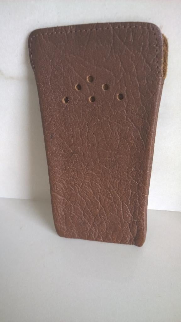 Lederen etui, Ophalen of Verzenden, Gebruikt, Bruin, Leer