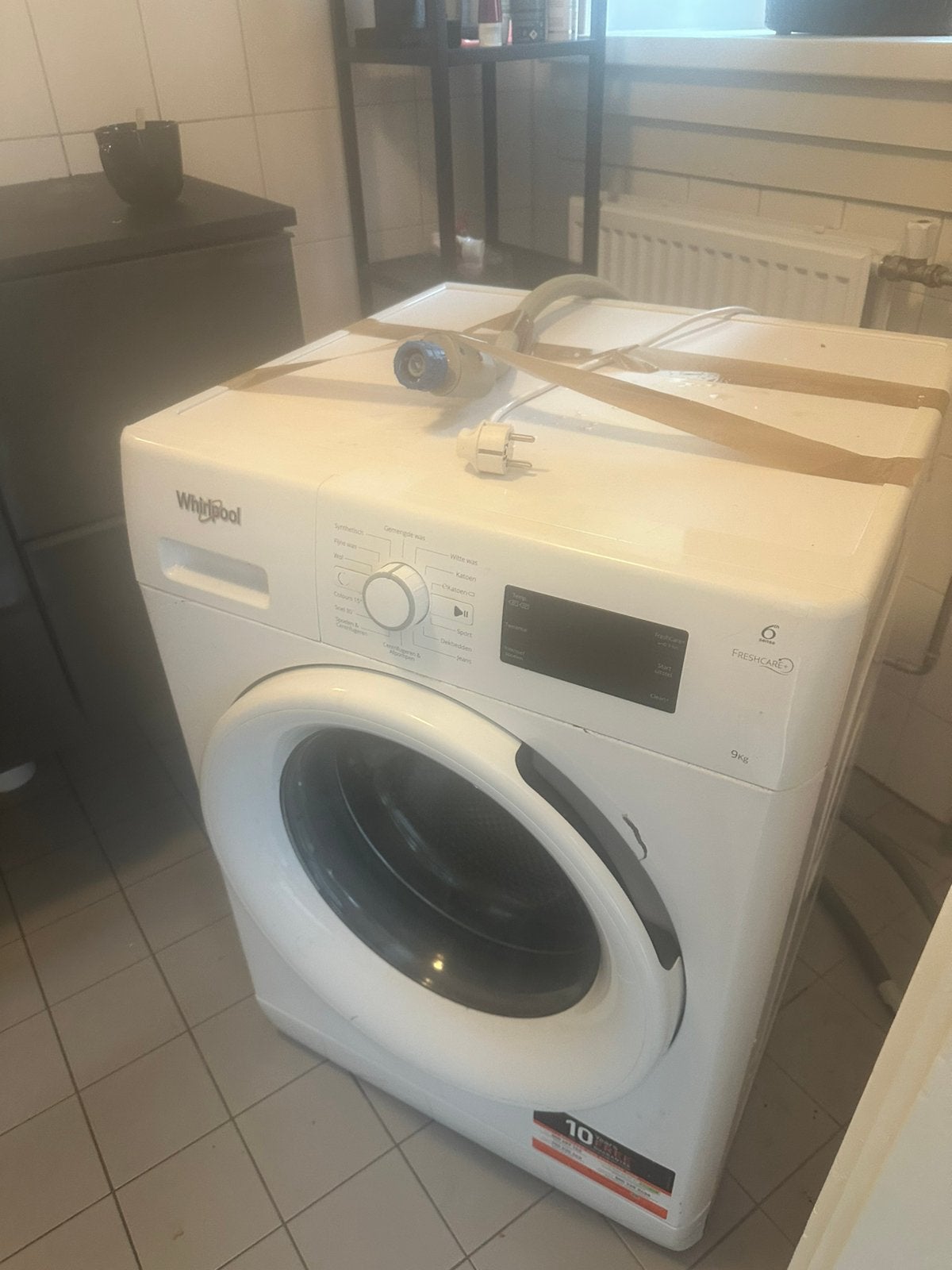 Wasmachine  van whirlpool, Witgoed en Apparatuur, Ophalen, Zo goed als nieuw, 1200 tot 1600 toeren, 85 tot 90 cm