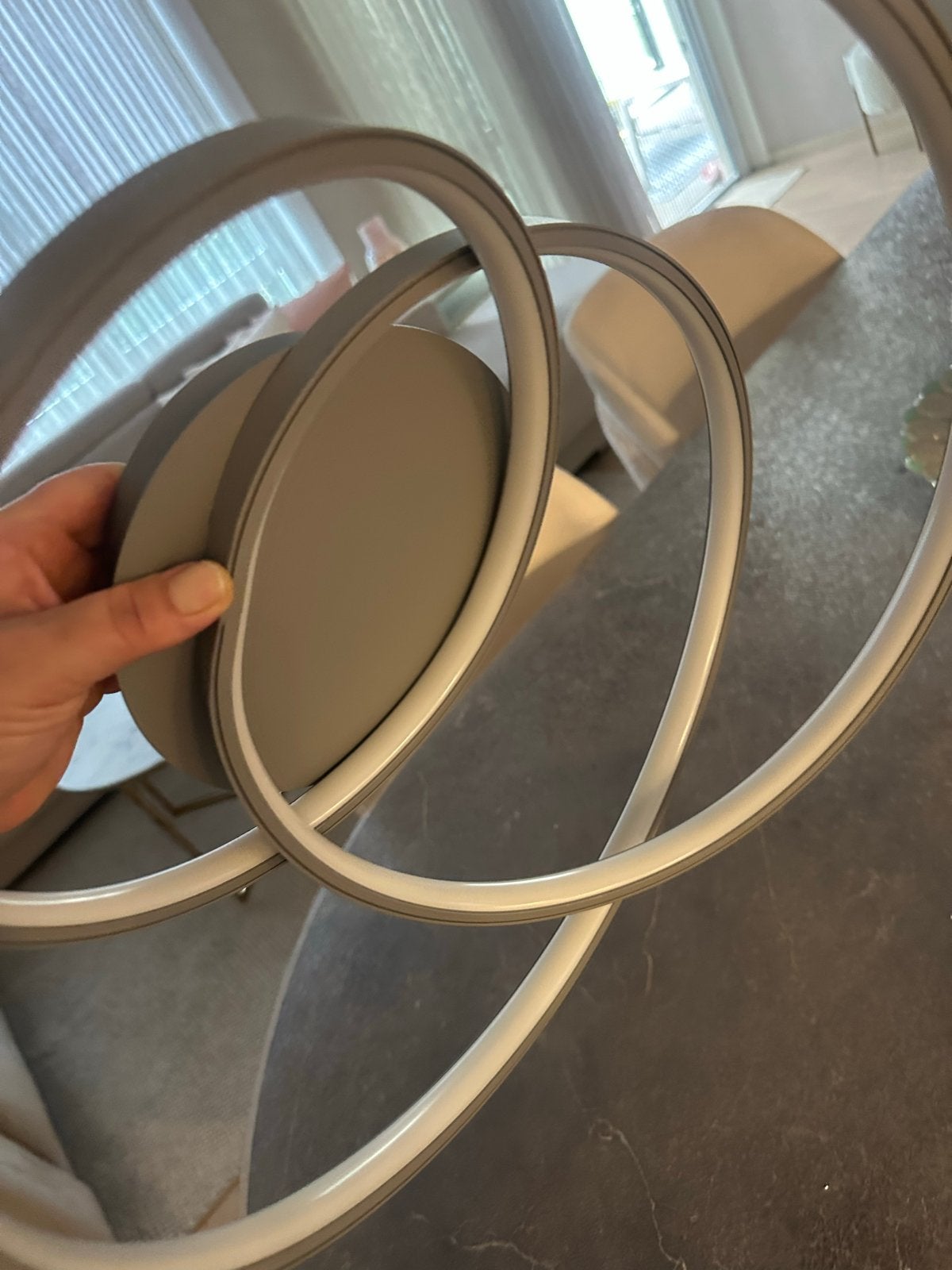 Moderne LED Plafonnière - Zo goed als nieuw, Metaal, Grijs, Ophalen of Verzenden, Zo goed als nieuw