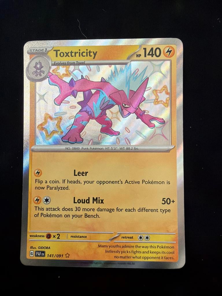 Toxtricity 141/091 Pokémon kaart - Nieuwstaat, Ophalen of Verzenden, Nieuw, Losse kaart, Foil