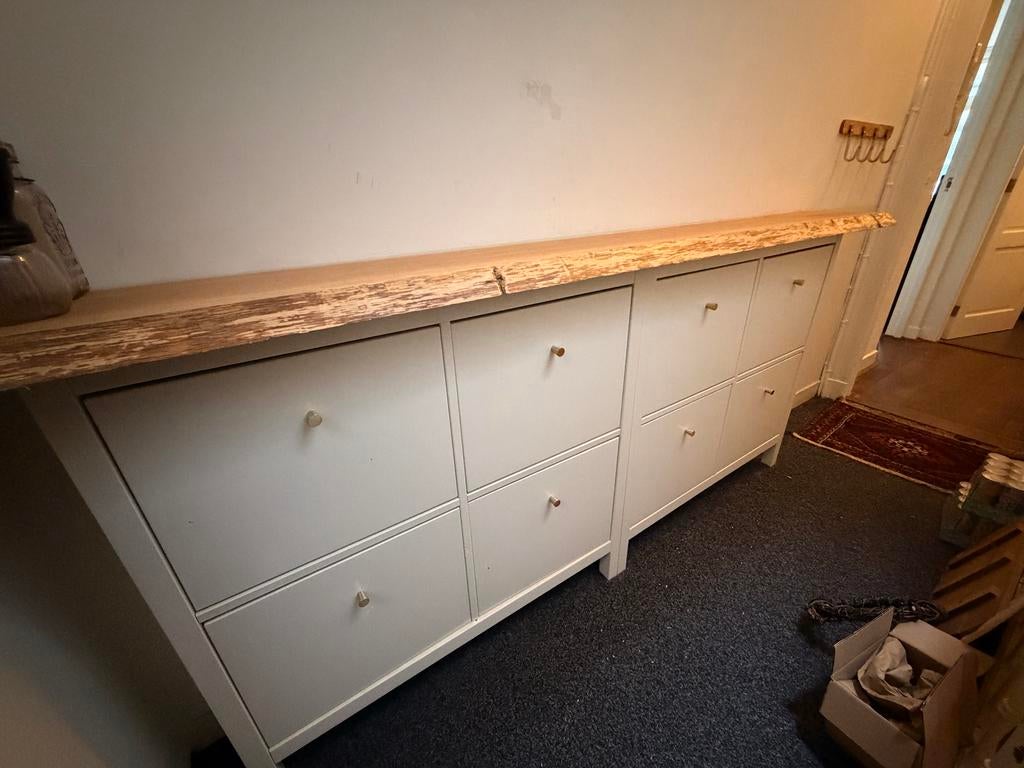 2x IKEA Schoenenkast met houten blad, Huis en Inrichting, Kasten | Schoenenkasten, Ophalen, Gebruikt