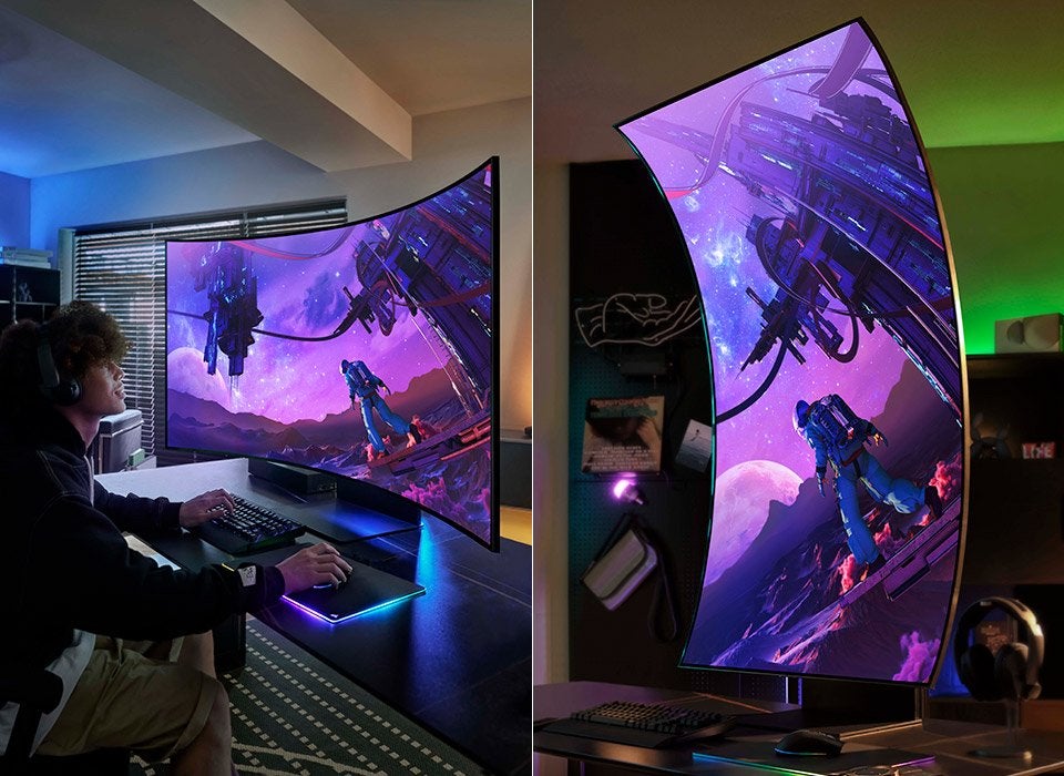 Samsung Odyssey ARK 55" gen 1 Curved Gaming Monitor 4K 165Hz, Computers en Software, Monitoren, Gaming, HDMI, Curved, Ophalen of Verzenden
