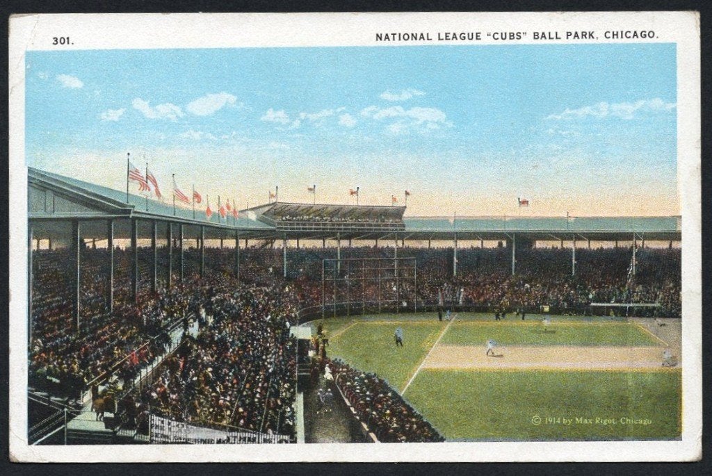USA - Chicago - National League "Cubs" Ball Park 1914, Verzamelen, Verzenden, Voor 1920, Ongelopen, Buiten Europa
