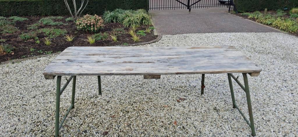 Legertafel (6 stuks), Gebruikt, Industrieel, Vintage, Robuust, 50 tot 100 cm, Vijf personen of meer