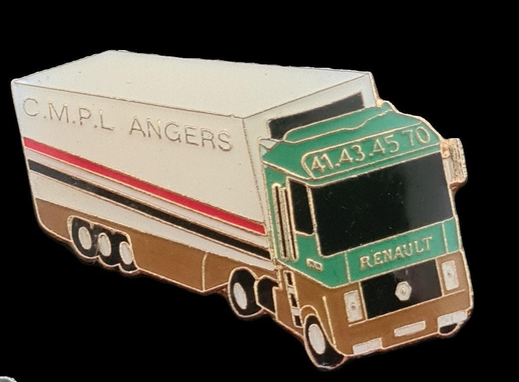 Renault truck pin- groen bruin epoxy, Verzenden, Nieuw, Transport, Speldje of Pin