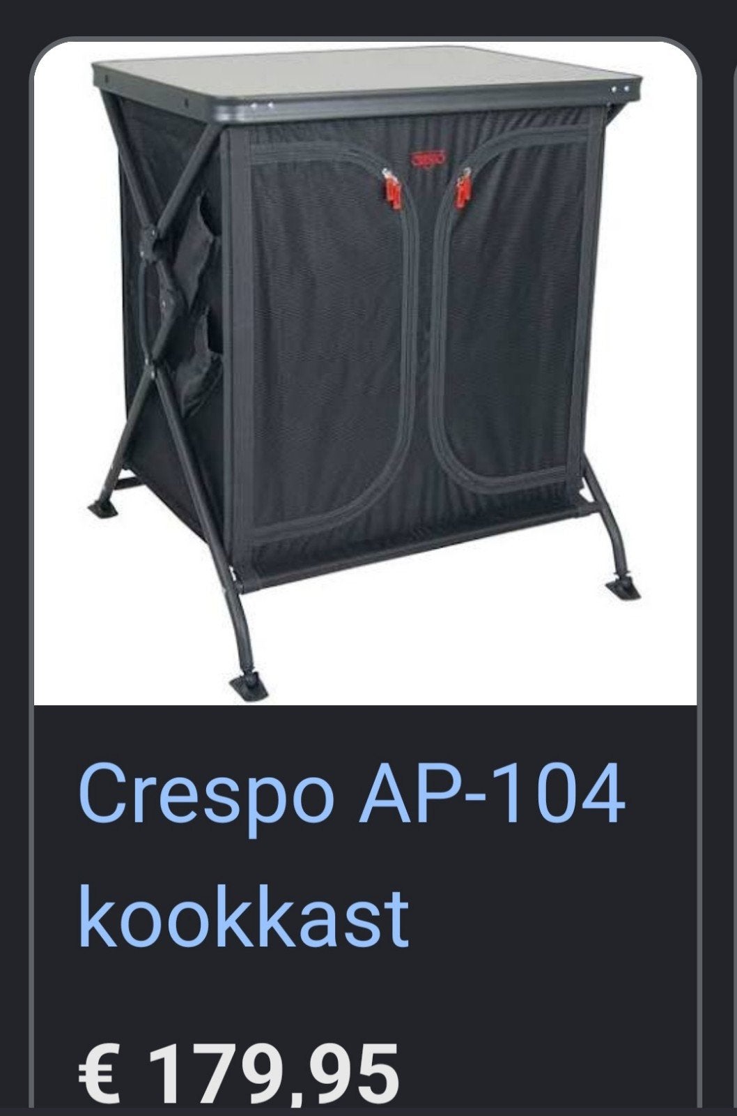 Crespo AP-104 Kookkast - Stevig en Compact, Ophalen, Zo goed als nieuw, Campingkast