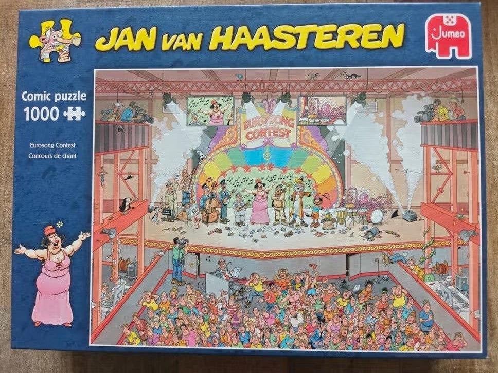 Jan van Haasteren Eurosong Contest 1000 stukjes, Ophalen of Verzenden, 500 t/m 1500 stukjes, Zo goed als nieuw, Legpuzzel