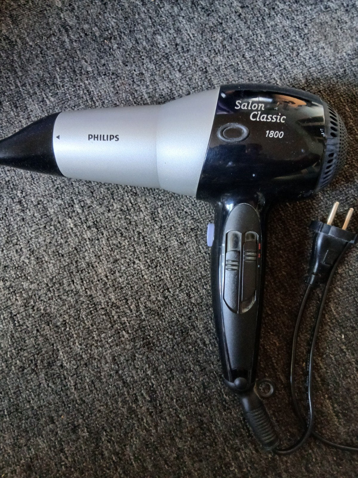 Philips Salon Classic 1800 Föhn - Zwart/Zilver, Ophalen, Gebruikt, Haarverzorging