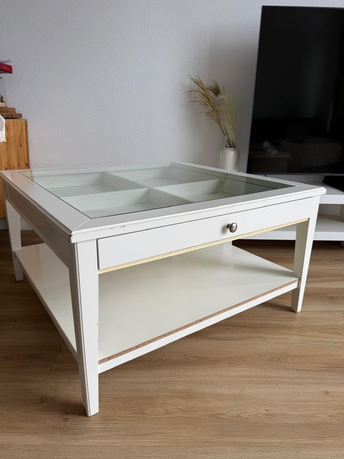 White salontafel €40, Gebruikt, 50 tot 100 cm, Vierkant, Minder dan 50 cm