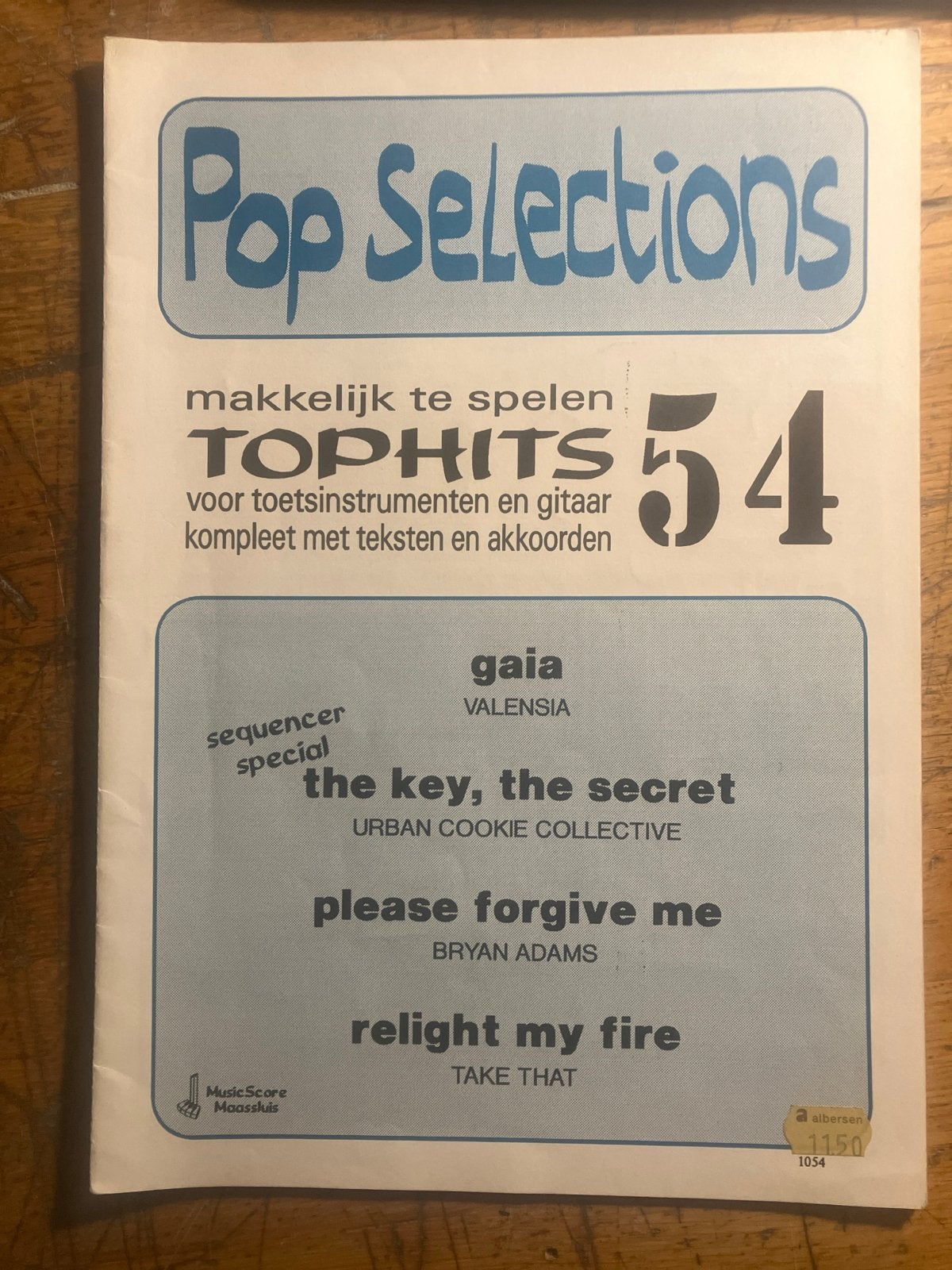 Pop Selections Tophits 54 - Toetsinstrumenten & Gitaar, Muziek en Instrumenten, Bladmuziek, Ophalen of Verzenden, Thema, Populair