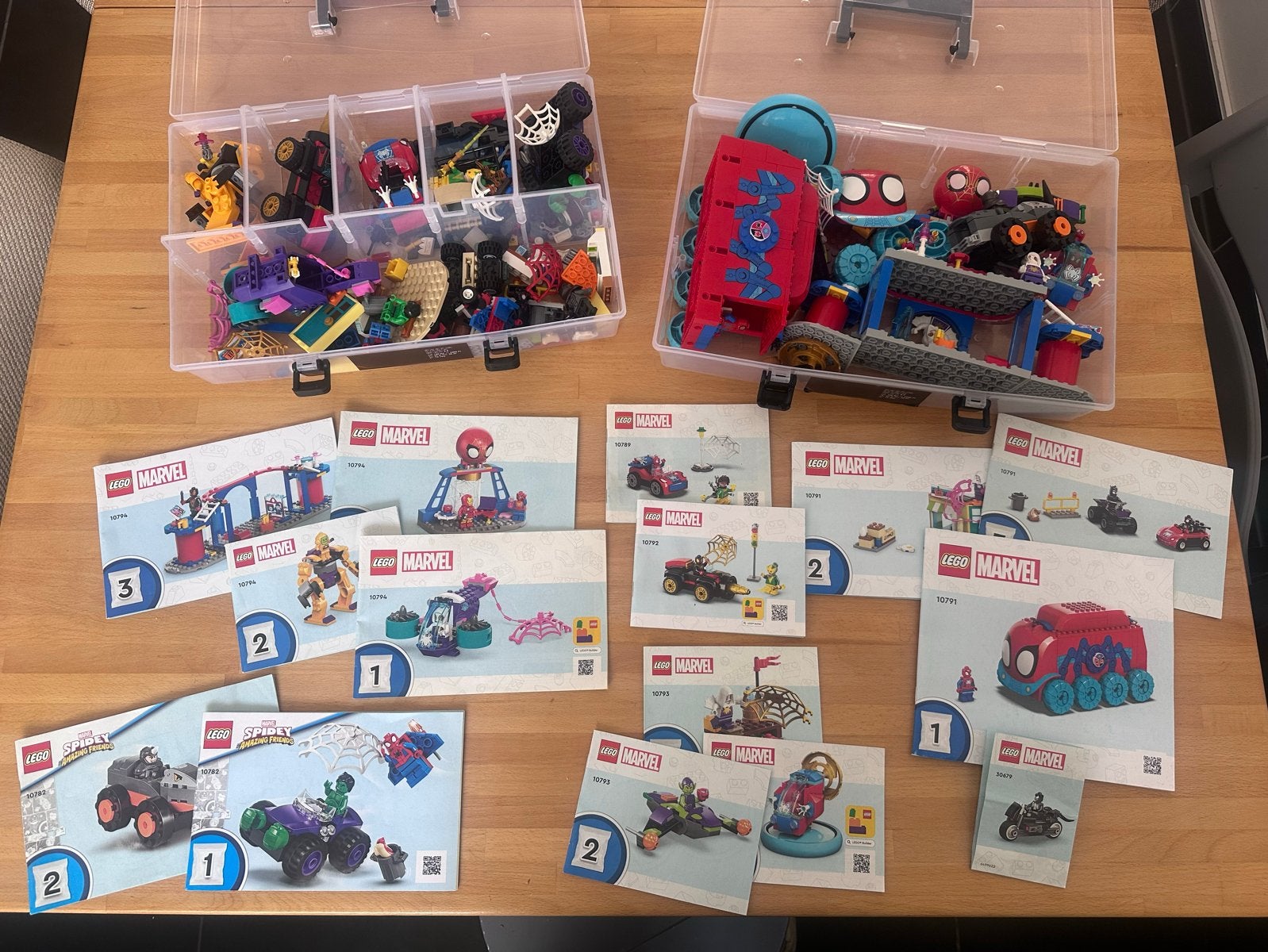 Grote set LEGO MARVEL & Spidey Amazing Friends met boekjes, Ophalen of Verzenden, Gebruikt
