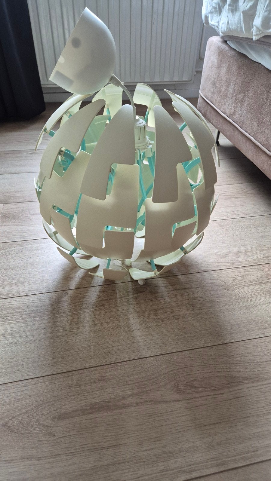 IKEA Maskros lamp wit-turquoise, Ophalen, Kunststof, Gebruikt, Modern, Speels
