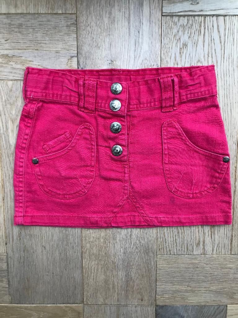 Leuk roze stretch rokje met drukknopen maat 110 - erg net, Ophalen of Verzenden, Gebruikt, Meisje, Jurk of Rok