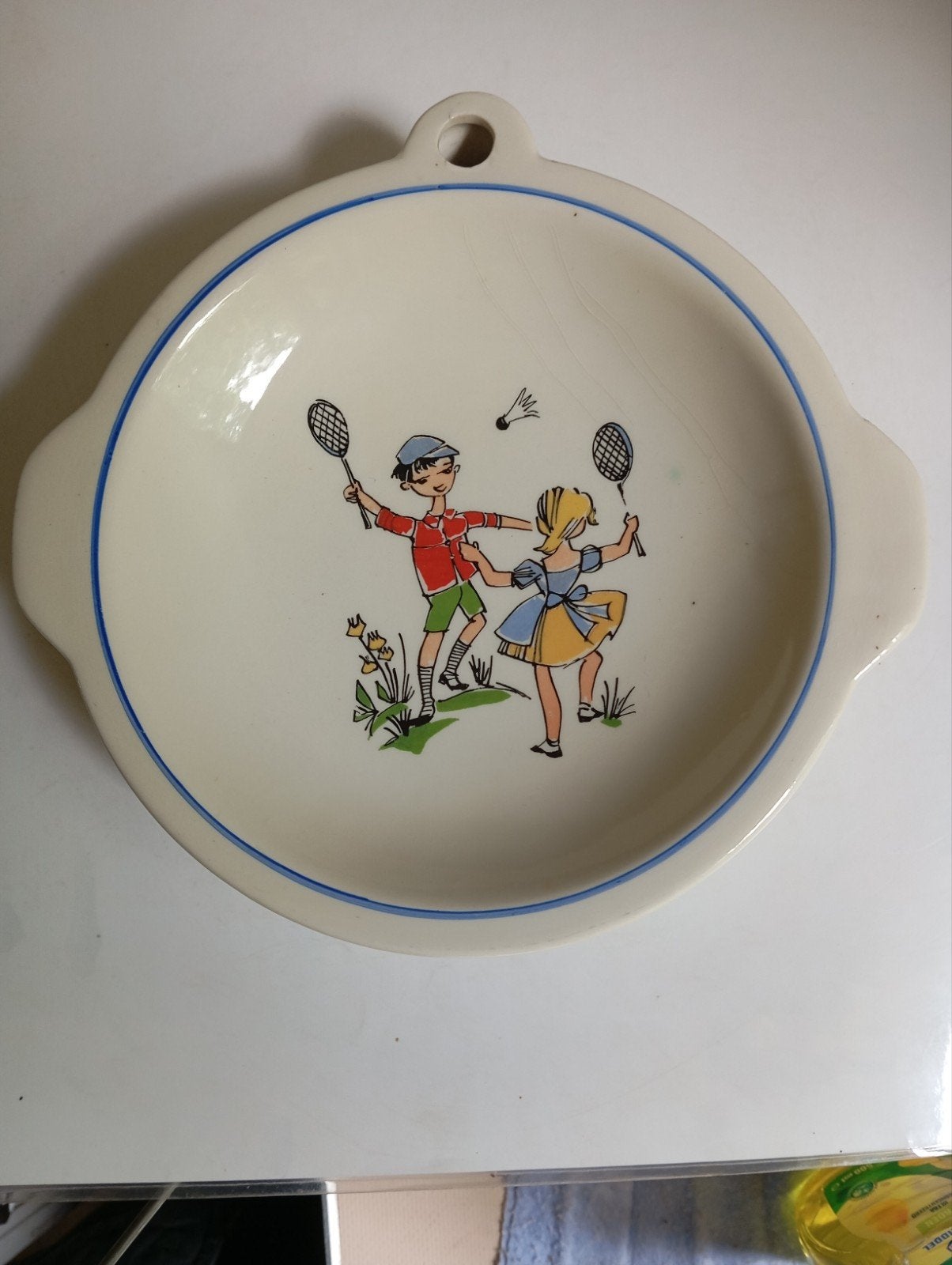 vintage keramiek baby warmhoudbord jaren '50 - '60, Ophalen of Verzenden